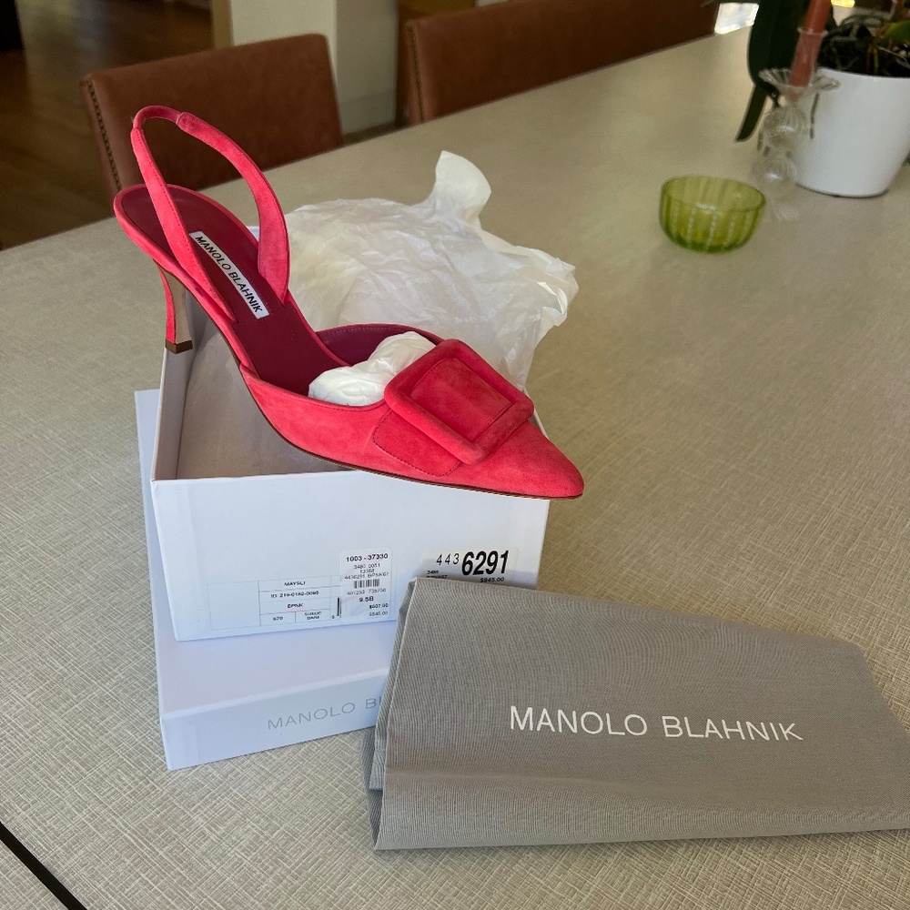 Manolo Blahnik Suede Pink 9.5 / 39.5 E